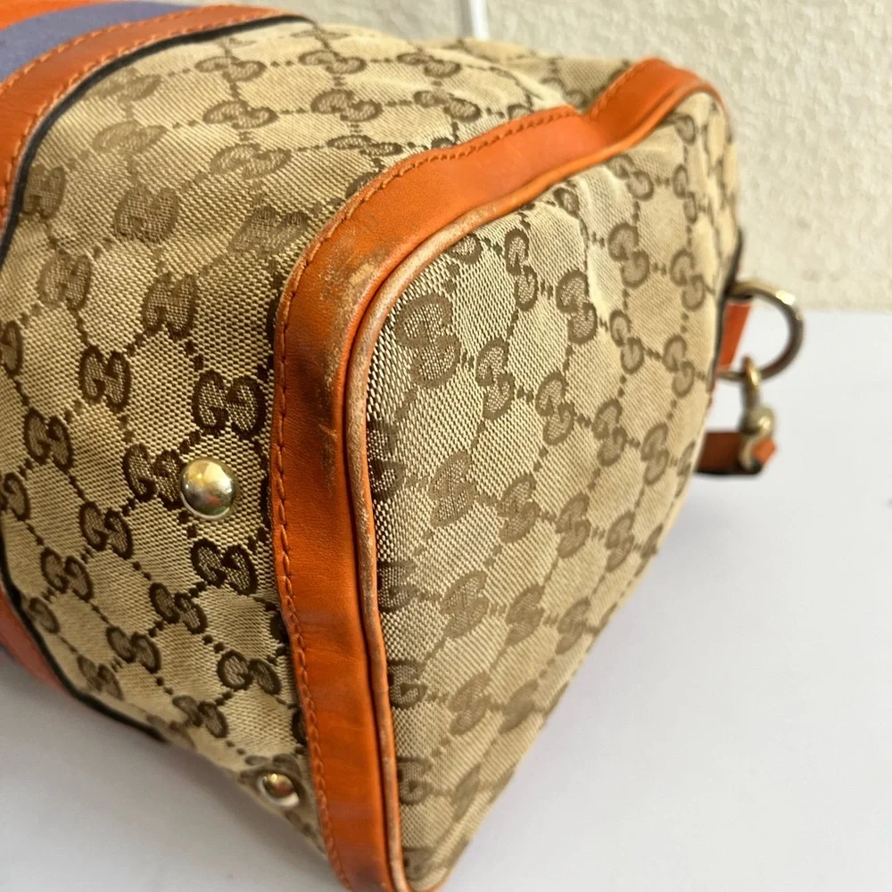 Gucci Beige and Orange Canvas Boston bag - Picture 13 of 16